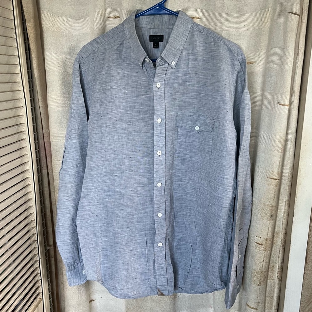 J. Crew Baird McNutt Irish Linen Button Down Shirt Standard Fit  Excellent